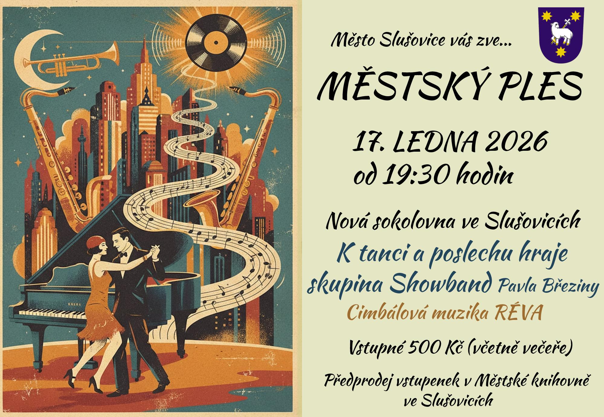 Plakátek městský ples 17.1.2026